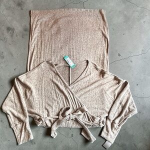 Loveappella Lila Long Sleeve Wrap Dress Size 2X NWT Soft Stretch Casual Midi